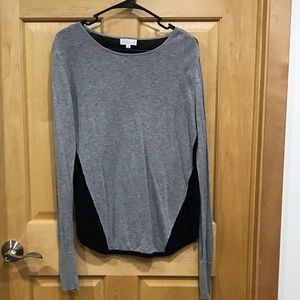 Joseph A two color gray front sweater size M